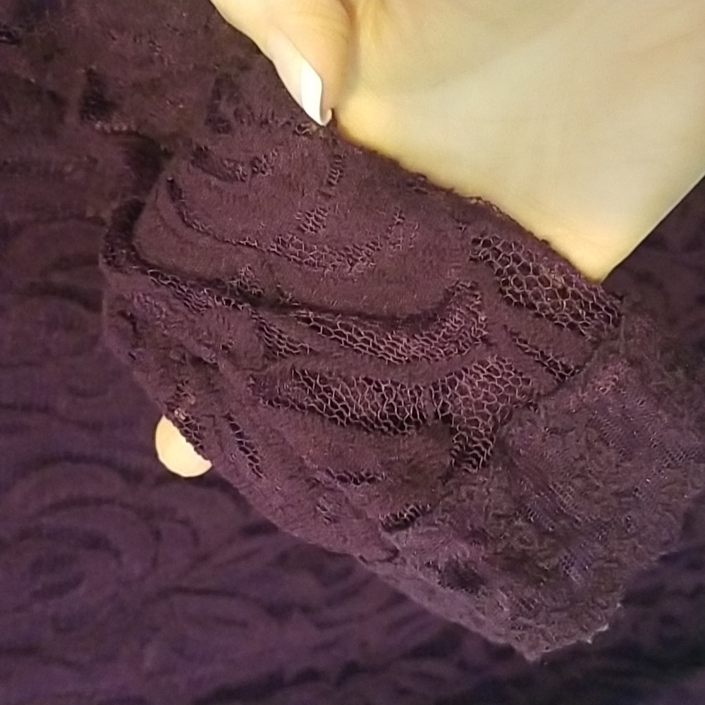 Plum color lace dress tunic xl - Picture 3 of 5